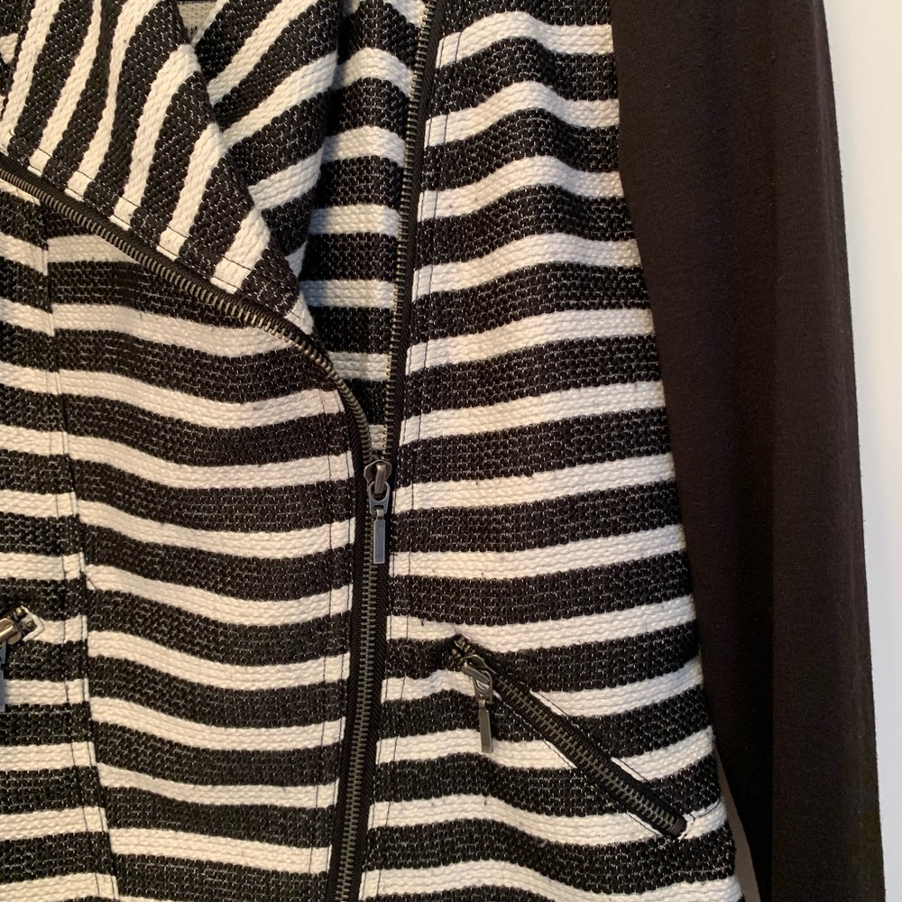 Striped Diagonal Zip Jacket - Picture 2 of 4